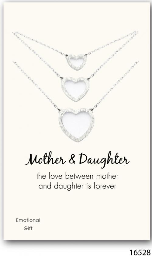 The mother daughter hearts silver pendant